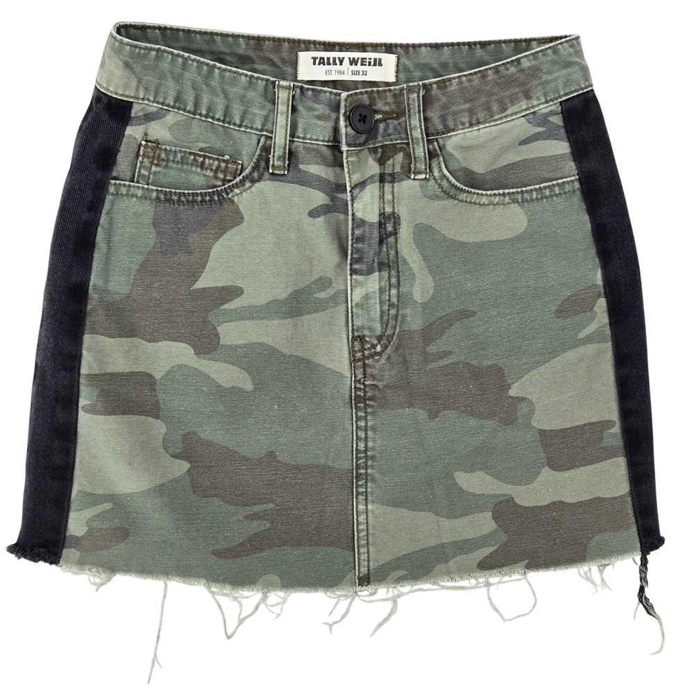 Tally Weijl Size 32 Camo Mini‎ Skirt Womens Streetwear Grunge Edgy Aesthetic